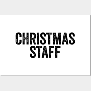 Christmas Staff Black Posters and Art